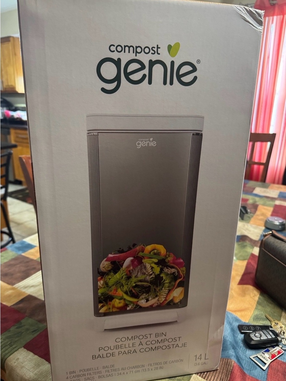 Genie Kitchen Compost Bin- White. Brand New